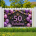 thumbnail image 6 of Golden Theme 50 & Fabulous Glitter Banner for Birthday Party Celebration Indoor Decoration, 6 of 8