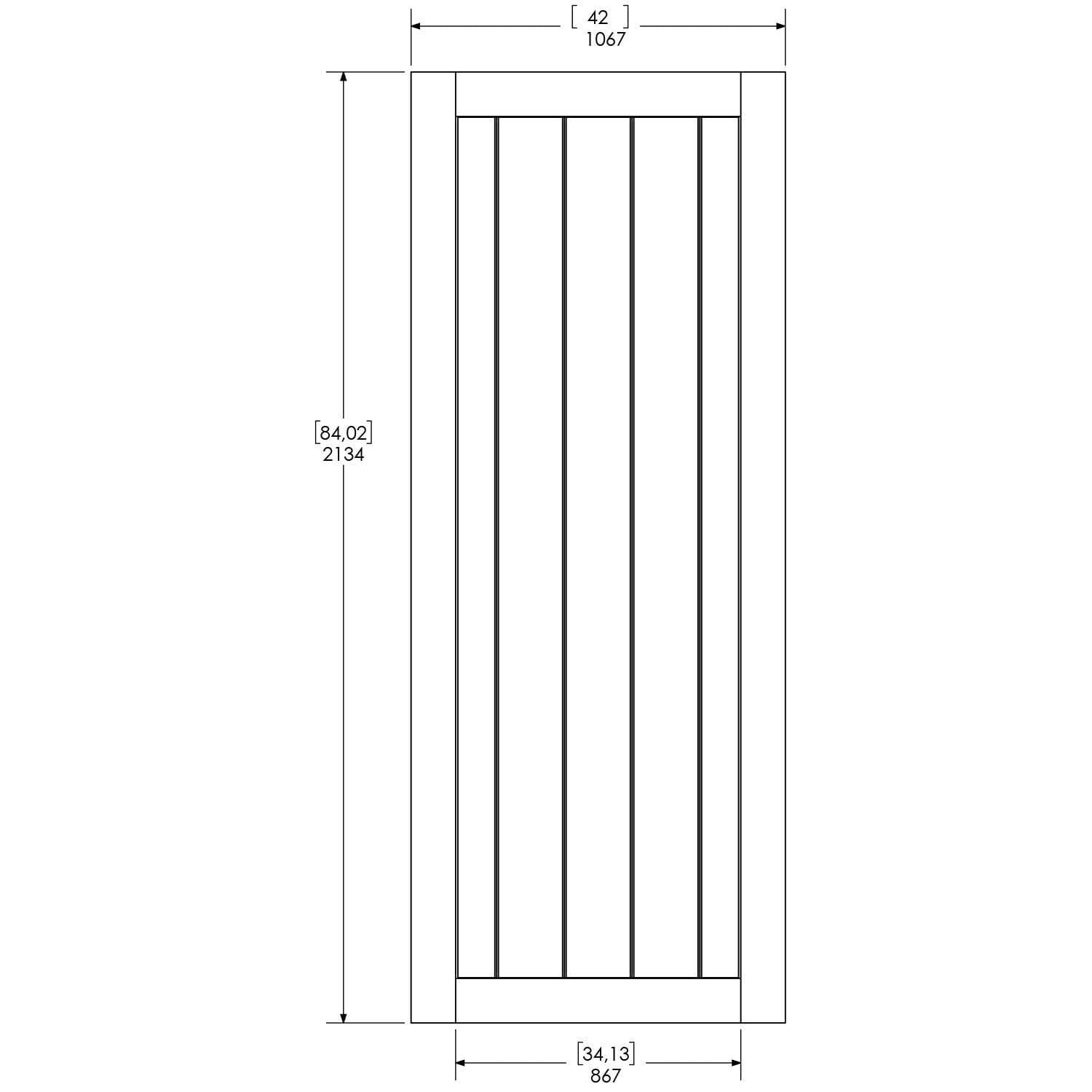Wood & Hart 42" Rustic Unfished Knotty Pine Barn Door