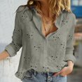 thumbnail image 4 of Vedolay Womens Shirts Long Sleeve Button Down Shirts Long Sleeve Casual Fall Tops Grey,2XL, 4 of 5