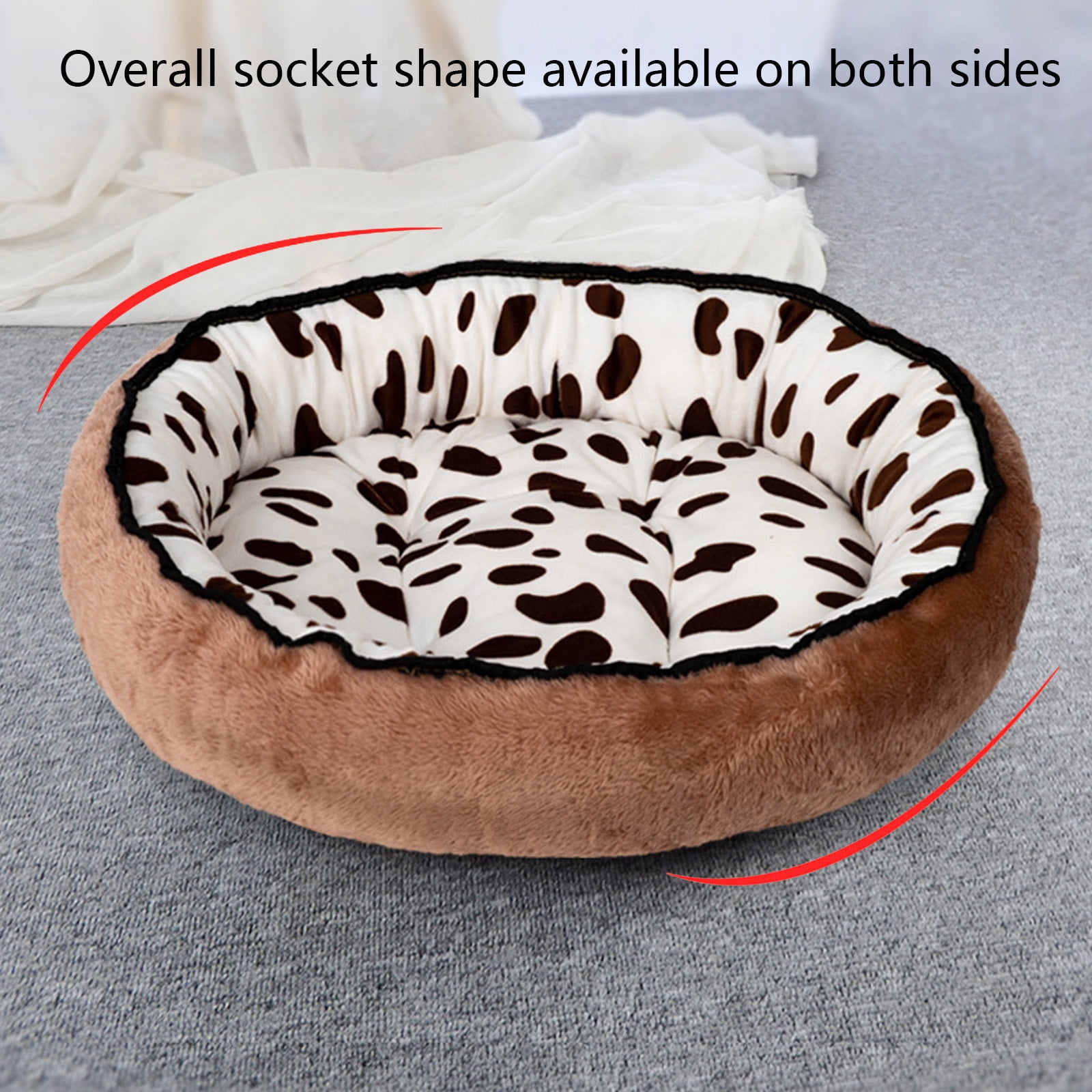 Specollect Clearance 4Pcs Small Dog Bed for Small Dogs,Cat Beds for Indoor Cats Washable,Oval Orthopedic Dog Bed,Warming Soft Calming Sleeping Puppy Bed Durable Pet Bed with Anti-Slip Bottom