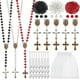 thumbnail image 1 of Kit para hacer collares y rosarios de cuentas de madera (1160 piezas) para la primera comunión, oración y colgantes de cuentas redondas de madera., 1 of 6