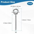 thumbnail image 3 of Uxcell 2-Pack 304 Stainless Steel Eyebolt M6x80mm Shoulder Lifting Eye Bolt for Wood Securing/Swing/Hanging Hammocks Silver, 3 of 7