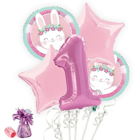 Easter Balloon - 1st Birthday Bunny Balloon Bouquet Kit
