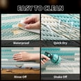 thumbnail image 4 of SIXHOME Outdoor Rug with LED Strip Lights 9'x12' Waterproof Reversible Patio Rug Portable Modern Indoor Outdoor Rug Plastic Straw Rug for RV Camping Garden Picnic Deck Backyard Boho Porch Decor Teal, 4 of 8