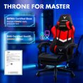 thumbnail image 4 of LUCKRACER Gaming Chair PU Leather Office Chair with Foorest&Linkage Armrests, Red, 4 of 7
