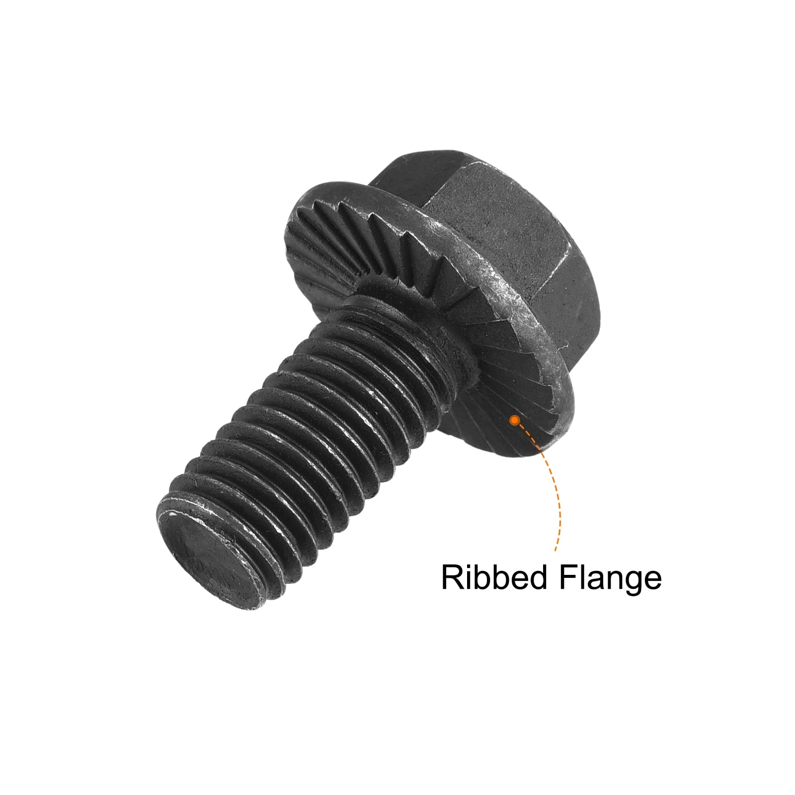 Unique Bargains Hex Serrated Flange Bolts Durable Carbon Steel Screw Hardware M10-1.5x20mm