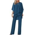 thumbnail image 2 of ICHUANYI Clearance Women Hollow Out Fashion Color High Waist Lace Up Jumpsuit Straight Tube Trouser Set(Blue, M) ICHUANYI WER2023080805462, 2 of 5