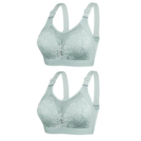 LLYWEY Full Figure Bras on Sale Sleep Bras Ladies Wire-Free Bra Style-909 Women s Plus Multiway Bra Feature Adult Female T-Shirt Sports Bras Green 34B