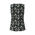 thumbnail image 5 of Xecao Daisies Flowers print women's scoop neck, loose-fit workout tank tops for the gym., 5 of 9