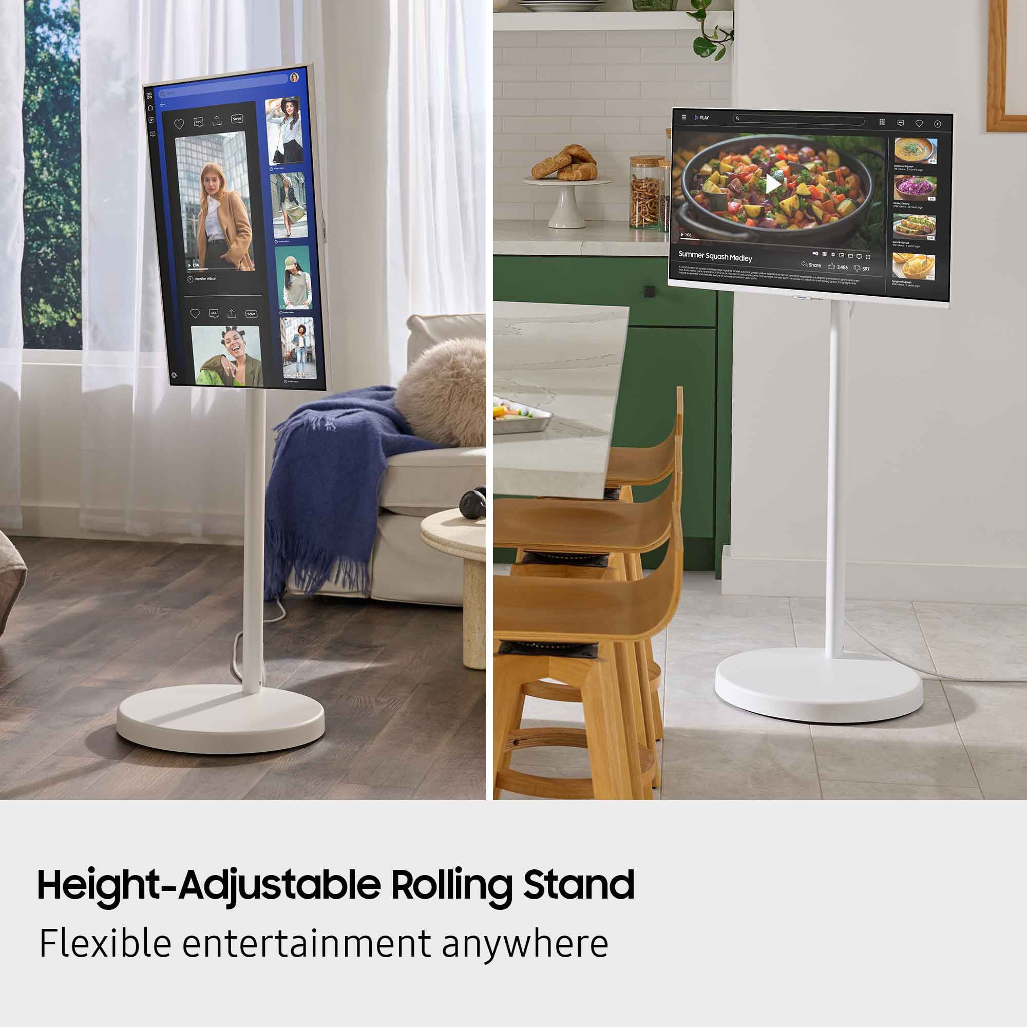 Samsung The Movingstyle Essential - 32" 4K UHD Smart Monitor with Adjustable Rolling Stand - F-LS32FM70-MSR