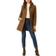 thumbnail image 2 of Abrigo de mujer INSPIRE CHIC de longitud media con cuello alto, de un solo botón, abrigo de invierno, marrón oscuro, talla XL, 2 of 6