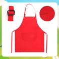 thumbnail image 2 of Kit de disfraz de chef Kyson Kids, 6 unidades, delantal rojo, pajarita, 2 of 7