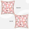 thumbnail image 3 of Fotbe Cute Pink Snowman Cat Pattern Velvet Decorative Throw Pillow Covers with Elegant Piping, Soft Plush Cushion Cover for Sofa, Bed, Car, Office-16"x16", 3 of 8