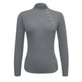 thumbnail image 4 of Fgnfyis Women Solid Color Half Turtleneck Button Down Sweater Top for Autumn Winter Warmth Grey M, 4 of 5