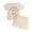 a60-Beige, variant on Infant Baby Girl Summer Outfits 2Pcs Set Short Sleeve Flower Embroidery Tee Top Casual Denim Shorts Clothes(6-9 Months,Beige)