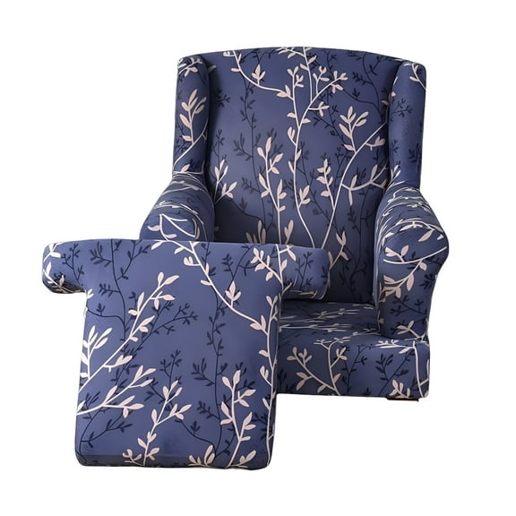 AUQ Stretch Wingback Chair Slipcover,Polyester,Purple