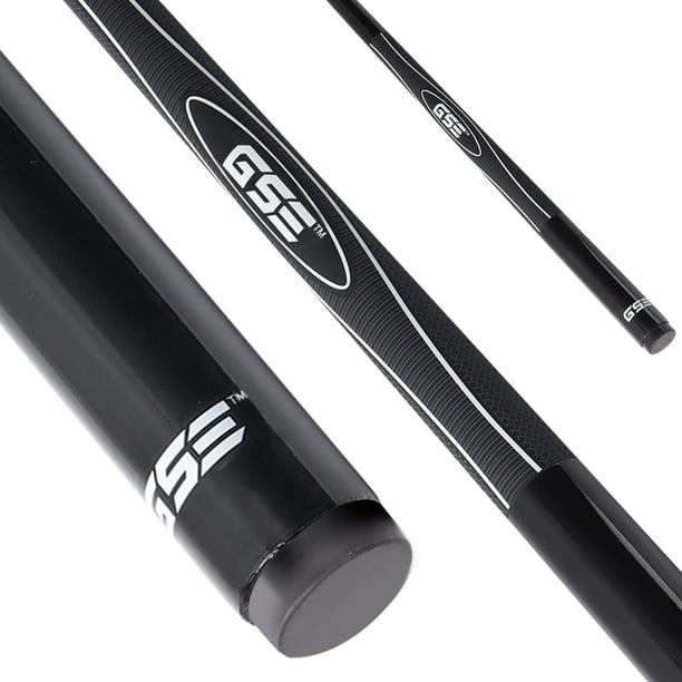 GSE Games & Sports Expert Palo de billar compuesto de grafito de fibra de vidrio de 58 pulgadas, 2 piezas, para hombres y mujeres, palo de billar para uso doméstico o comercial/bar (negro, 19 onzas)