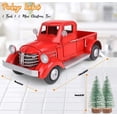 thumbnail image 3 of Metal Snowflake Red Farm Truck Christmas Centerpiece Holidays Home Furnishing Decoration Christmas Truck, 3 of 6