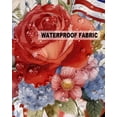 thumbnail image 5 of Pack of 2 Outdoor Pillow Covers, 4th of July American Flag Patriotic Star Flowers Waterproof Square Throw Pillowcase Cushion Decorative Pillow Covers for Couch Patio Tent, 16x16 in, 5 of 6
