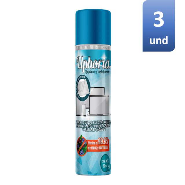 Spray Desinfectante Uphoria Electronicos 99% 3 Pack - S008 Uphoria AAA0022