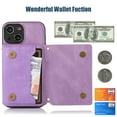 thumbnail image 2 of Feishell Crossbody Wallet Women Case for iPhone 13 mini,[RFID Blocking] Credit Card Holder Phone Case with Strap,PU Leather Purse with Lanyard Bling Flip Cover For iPhone 13 mini, Purple, 2 of 10