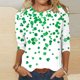 thumbnail image 1 of Fiudx Liquidación de Ofertas Flash Blusa Holgada con Estampado de Pascua y Cuello Redondo Retro de Manga Tres Cuartos a La Moda para Mujer, 1 of 4