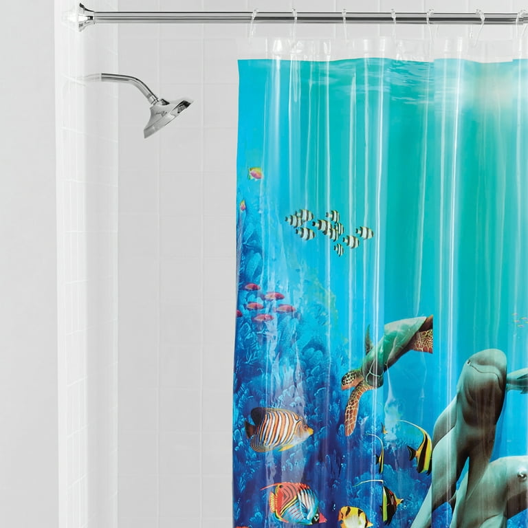 Ocean Dolphin Deep Sea Polyester Sea Life Shower Curtain Bathroom  Waterproof With 10 Hooks Pedestal Rug Lid Toilet Cover Bath Mat Set T200711  From Luo09, $13.81