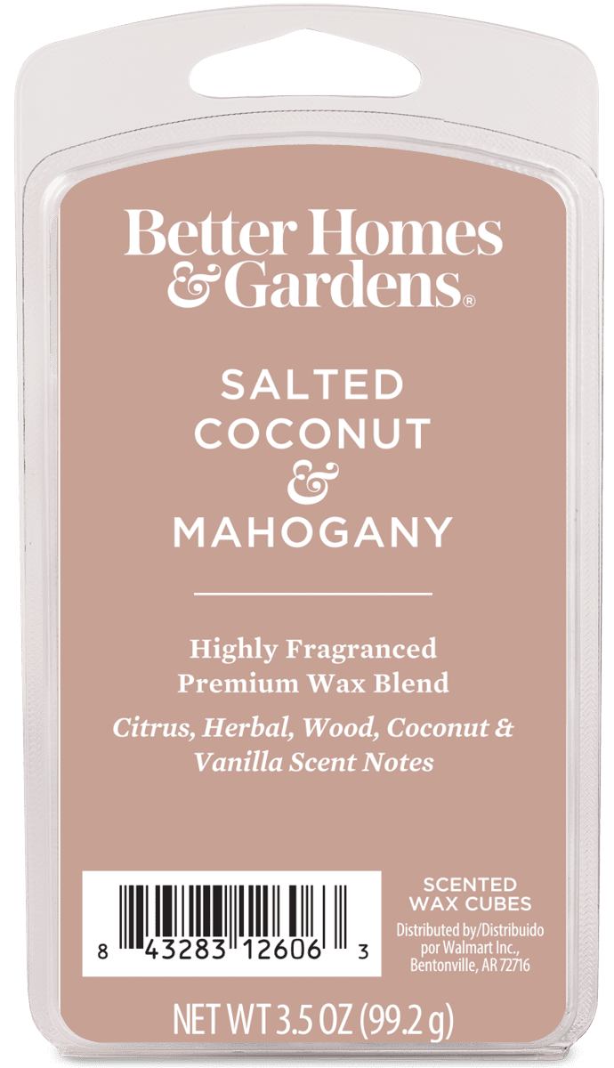 Better Homes  Gardens Salted Coconut & Mahogany Premium Scented Wax Melts, Better Homes & Gardens, 3.5 oz (1-Pack)