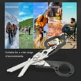 thumbnail image 3 of Ciseaux d'Urgence Multifonctions Portables Multi-Outils Pliants Outil de Survie Extérieur Marteau de Sécurité Ciseaux Noirs, 3 of 8