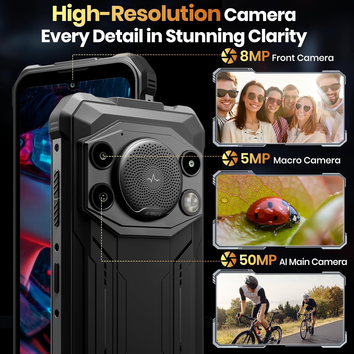 FOSSiBOT F110 Pro 5G Rugged Phone Unlocked, 10000mAh Battery, Dimensity 6300 Octa-Core, 8GB/20GB+128GB/1TB, Android 15, IP68/IP69K Military Waterproof, Smart Toolbox/NFC（2025 Grey）