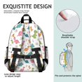 thumbnail image 5 of White Dinosaurs Flowers Pattern Cute School Backpack Bag for School with Padded Back and Adjustable Shoulder Straps 15.25"x11.5"x5.25", 5 of 5