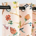 thumbnail image 2 of DriftAway Lauren Colorful Watercolor Tree Pattern Energy Saving Thermal Insulated Blackout Lined Grommet Window Curtain 2 Panels for Living Room Bedroom 102"L x 52"W Blush, 2 of 11