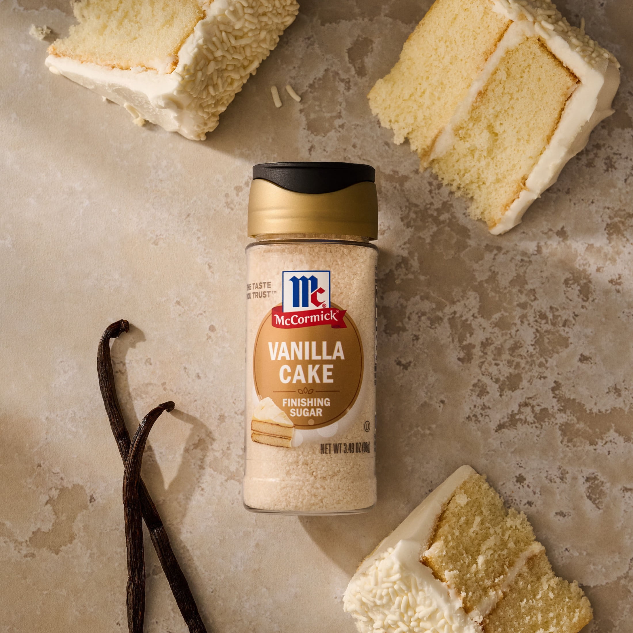 McCormick Vanilla Cake Finishing Sugar, 3.49 oz Bottle