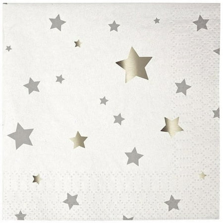 Meri Meri Toot Sweet Silver Star Small Napkins