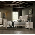 thumbnail image 2 of Miekor Furniture Imerland Contemporary White Wash Finish 3-Piece Bedroom Set-Sleigh Bed and Two Nightstands, King Size 26951, 2 of 9