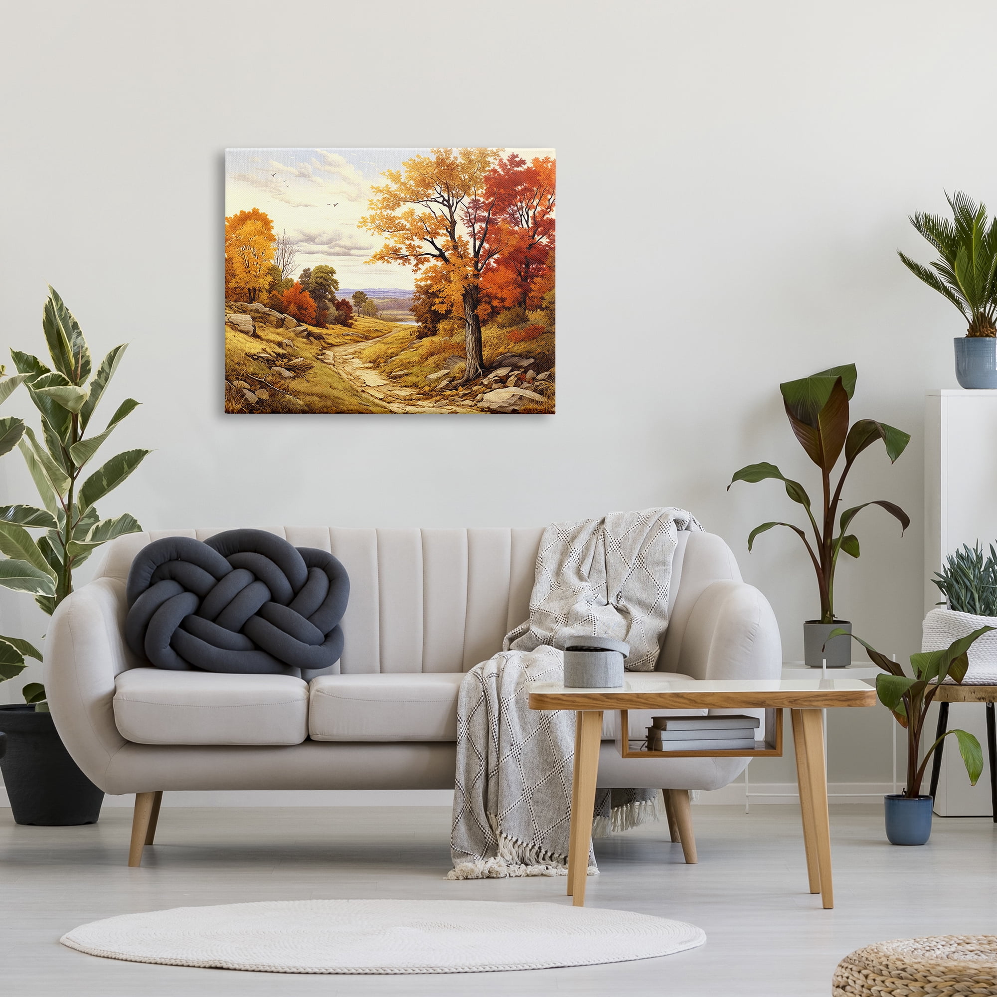 Classic Fall Foliage Path Canvas Art, 40 x 30, Design By Artist Lil' Rue
