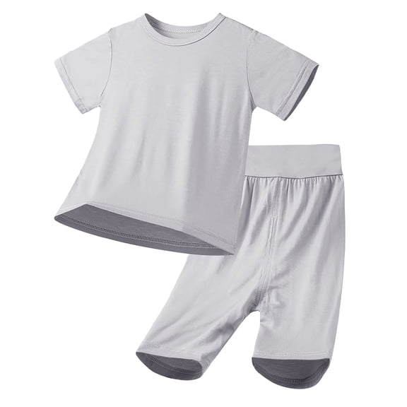 REDARER Toddler Baby Summer Cool Short Sleeve & High-Waist Shorts 2PC Breathable Pajama Set,12-18 Months