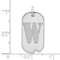 thumbnail image 2 of 14k White Gold Rhodium Polished Finish Block Letter W Initial Dog Tag Charm Pendant, 2 of 2
