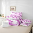 thumbnail image 6 of jejeloiu Modern Geometric Desgin 7-Piece Twin Bedding Sets,Minimalist Stripes Lines Bedding Comforter Set,Pink White Sheet Sets For Teens,Luxury Bedroom Decor Reversible, 6 of 8