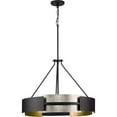 thumbnail image 3 of Lowery Collection Five-Light Matte Black/Aged Silver Leaf Industrial Luxe Pendant, 3 of 7