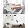thumbnail image 5 of Green Beige Plaid Kitchen Dish Towels for Drying Dishes Set of 3, Buffalo Farmhouse Art Checkered Waffle Weave Microfiber Hand Tea Bathroom Towels Quick Dry & Absorbent Towel 12x12, 5 of 7