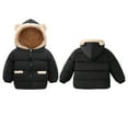 thumbnail image 4 of GYRATEDREAM Toddler Baby Winter Hooded Fleece Jacket Little Kids Boy Girl Lining Cotton Bear Hoods Outerwear Coat, 4 of 7