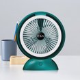 thumbnail image 4 of Mini ventilador USB de escritorio con luz LED, ventilador de escritorio de 4 velocidades, rotación de 360 grados, recargable, 4 of 9
