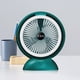 thumbnail image 4 of Mini ventilador USB de escritorio con luz LED, ventilador de escritorio de 4 velocidades, rotación de 360 grados, recargable, 4 of 9