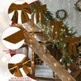 thumbnail image 3 of Christmas Tree Velvet Bows 12 Pack Double Layer Brown Holiday Decorations for Tree and Home Festive Ornament, 3 of 7