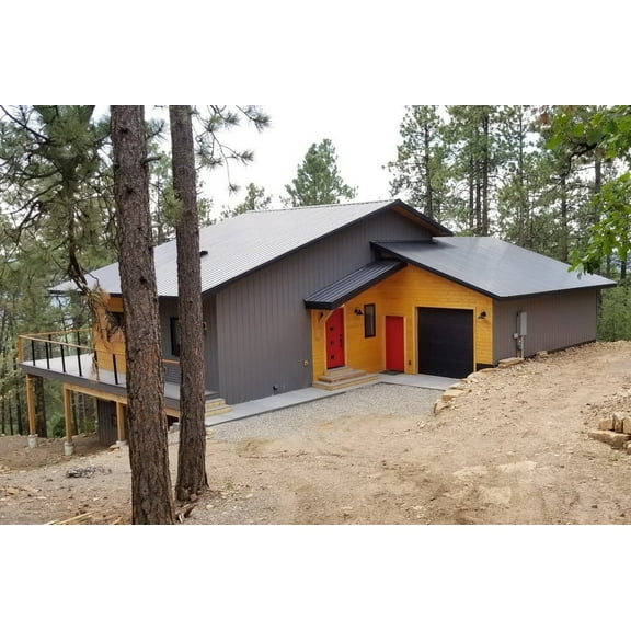 001-3673: Contemporary Waterfront 2 Bed, 2 Bath Luxury Home Plan, 1632 Sq Ft: Full Blueprints with License to Build by Home Plan Marketplace - Lesuto