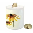 thumbnail image 3 of Watercolor Flower Piggy Bank, Garden with Daisy Flowers in Soft Painting Effect Dramatical Nature, Ceramic Coin Bank Money Box for Cash Saving, 3.6" X 3.2", Yellow White, by Ambesonne, 3 of 4