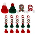 thumbnail image 1 of 24 Uds Mini sombrero de punto navideño bufanda DIY decoración de cubierta de botella de vino navideña, 1 of 6