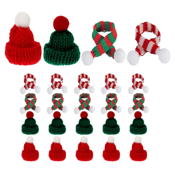 DEMACRIO Mini Knit Hat Scarf Woolen Yarn 24Pcs 9.1X0.4X0.4In