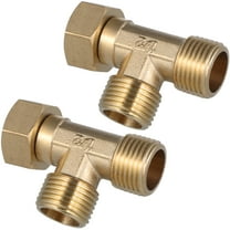 Luxshiny 2Pcs Brass Elbow Connector for Water Pipe Joint Changing Flow Direction Golden